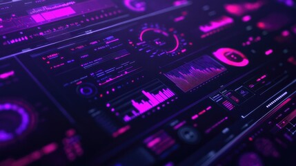 Obraz premium Close-up of a computer screen displaying SEO analytics, including keyword rankings, click-through rates, and site traffic data.