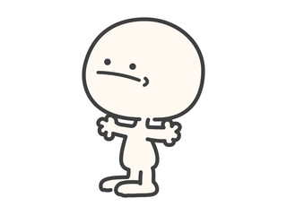 両手を広げて拒否や拒絶のサインをするシンプルでかわいい人物のベクターイラスト素材