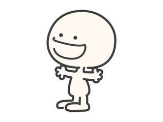Fototapeta premium 笑顔で話をするシンプルでかわいい人物のベクターイラスト素材