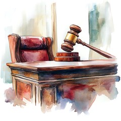 A judge's gavel resting on a desk illustrates the essence of justice and legal authority in court