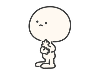 何かを考えているシンプルでかわいい人物のベクターイラスト素材