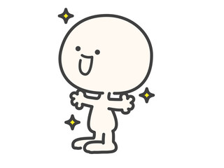 ポジてぃびな表情のシンプルでかわいい人物のベクターイラスト素材