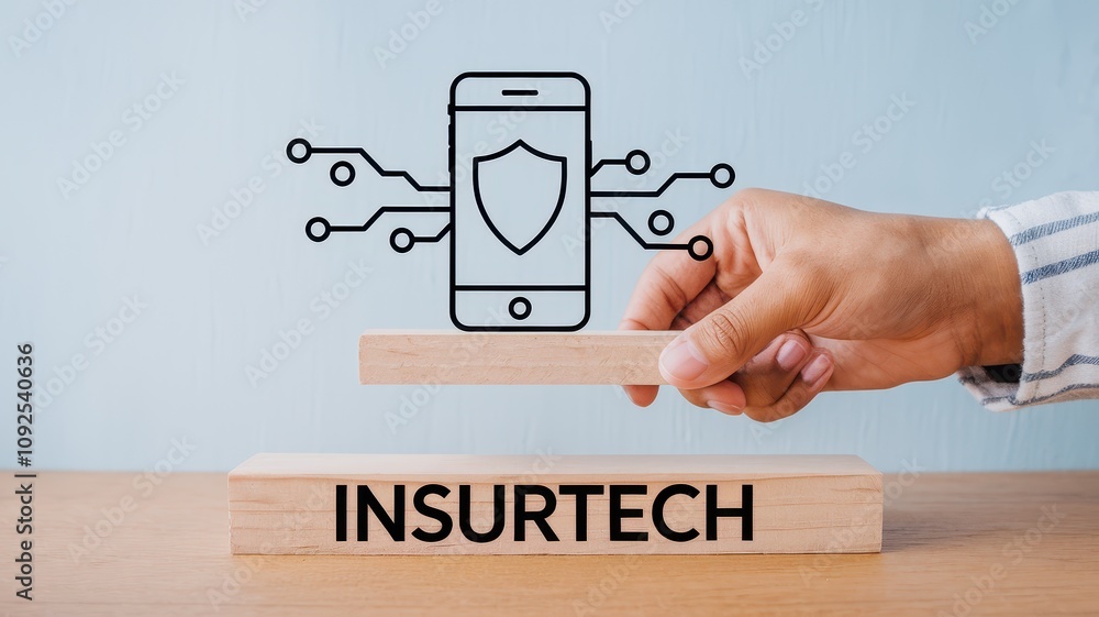 Aufkleber insurtech innovation with smartphone security and digital finance solutions exploring the future of 