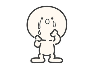 Fototapeta premium 泣き止んだシンプルでかわいい人物のベクターイラスト素材