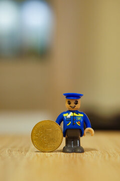 Playtive postman figurine and mone