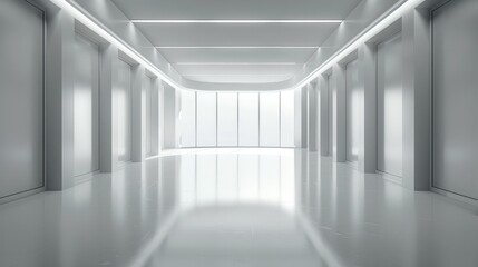 Fototapeta premium Light grey space, empty room.