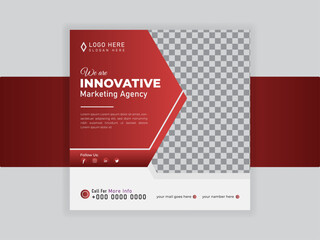 Business marketing agency promotion social media post vector template. Set of Editable minimal square web banner