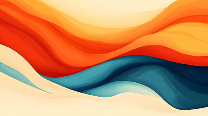 Obraz premium Abstract Colorful Waves Flowing Seamlessly in Dynamic Style, Creating a Vibrant and Soothing Background Design