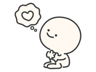 Obraz premium 恋するシンプルでかわいい人物のベクターイラスト素材