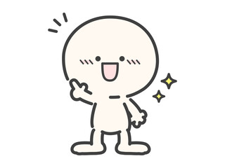 強調したいことを伝えるシンプルでかわいい人物のベクターイラスト素材