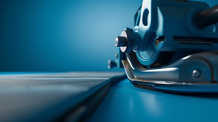 Belt sander on blue background closeup bandschleifer