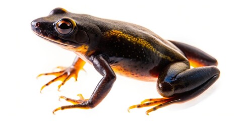 Obraz premium Stunning Silhouette of African Clawed Frog on White Background - Captivating Amphibian Isolation for Nature and Wildlife Photography