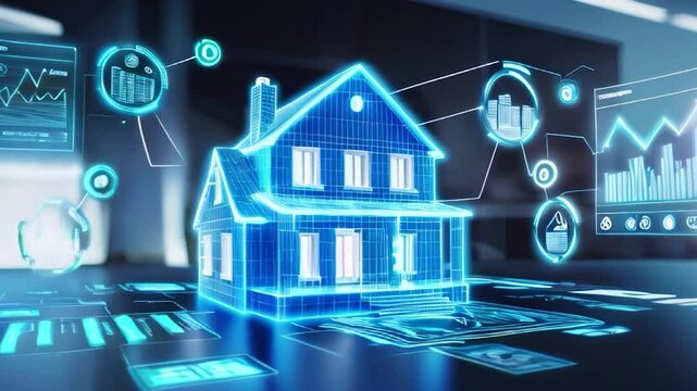 Modern home digital visualization with business data analysis tools