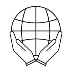  Love the world icon vector on white background