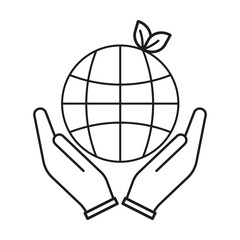  Love the world icon vector on white background