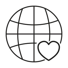  Love the world icon vector on white background