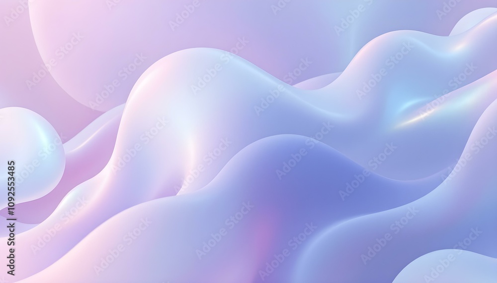 Poster abstract background with smooth, flowing lines in iridescent blue and pink hues. a colorful, flowing