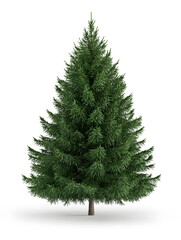 Obraz premium Evergreen fir tree isolated on white background