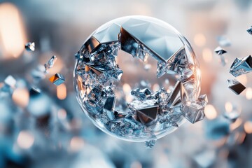 Abstract Metallic Sphere with Shattered Elements