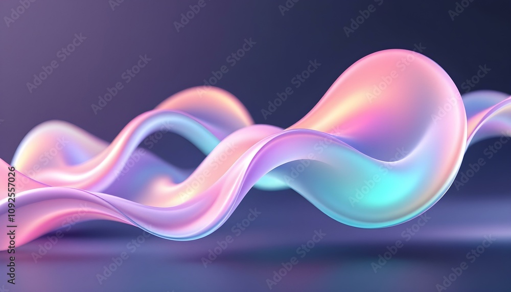 Fototapete Abstract blue and purple liquid wavy shapes futuristic banner. Glowing retro waves background. Abstract background with magenta and purple curve lines. Modern minimal trendy lines pattern horizontal