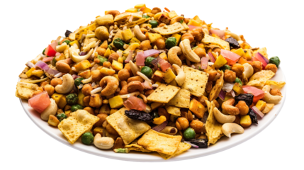 Bhel Puri Namkeen isolated on transparent background, PNG