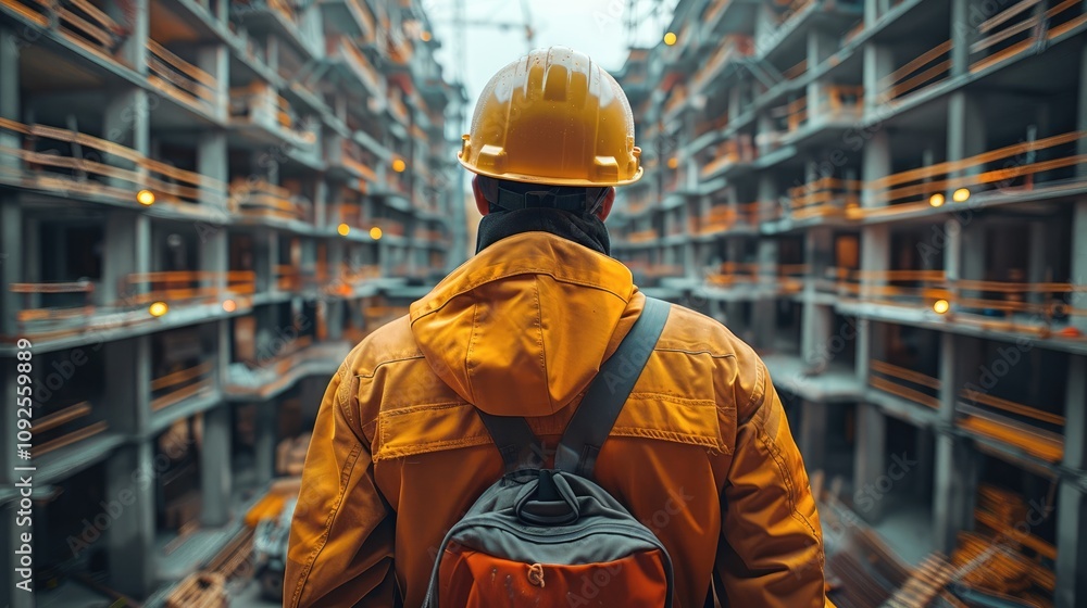 Poster Engineer in a large construction site.
