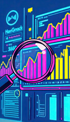 Data analysis event in business sector digital environment infographic viewpoint insights and trends visualization