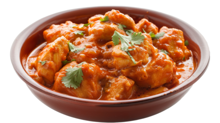 Butter Chicken isolated on transparent background, PNG