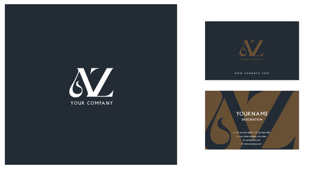 Letters A Z  Joint logo icon with business card vector template.