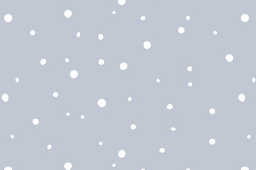 手描きの雪のシームレスパターン　水玉　冬　背景　グレー