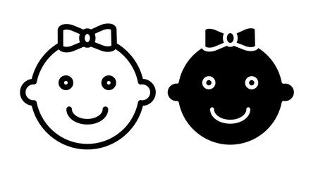 Baby Icon set in black filled and line.