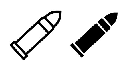 Bullet Icon set in black filled and line.