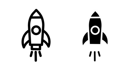 Startup Icon set in black filled and line.