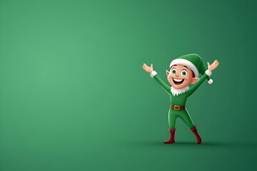 A stylized vector of a Christmas elf, with minimal detailing, in a playful pose. Christmas elf vector.




