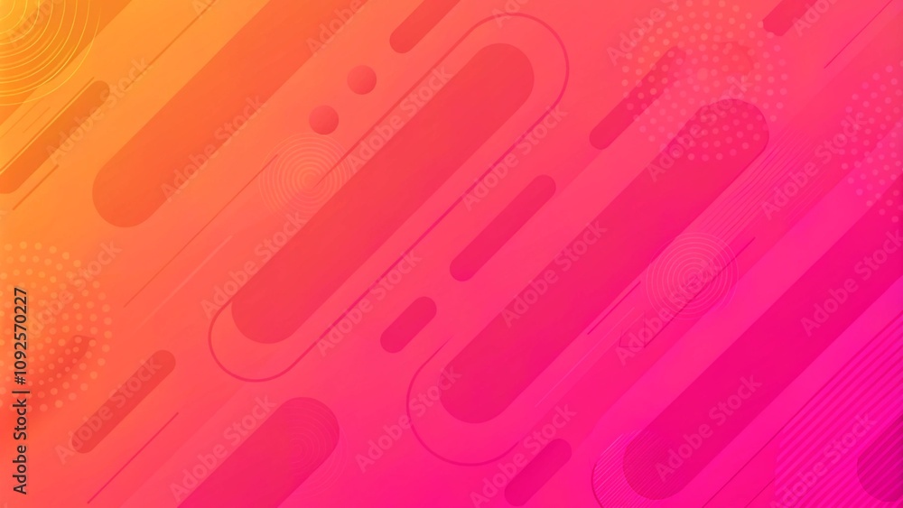 Leinwandbilder Abstract color pattern of neon red orange liquid gradient lines background with modern geometric fluid shapes in dynamic motion. Abstract gradient colors fluid background. Modern futuristic background