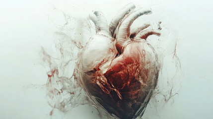 person with blood and heart