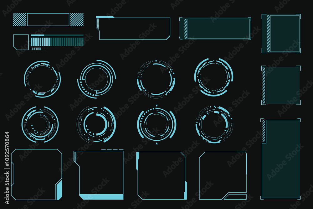 Poster technology futuristic frame hud technology cyberpunk design element.