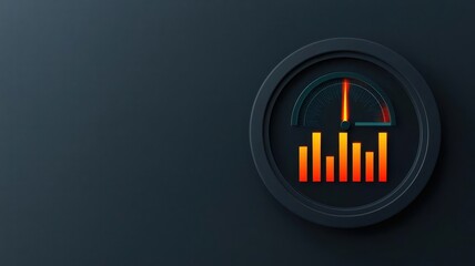 A futuristic energy consumption dashboard, glowing over a bold gradient of teal transitioning into fiery red