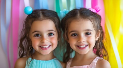 Twin Girls Smiling at a Party