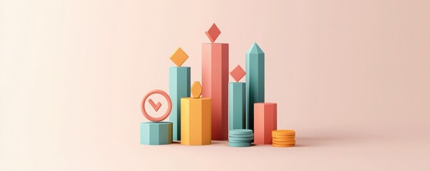 Obraz premium Market trends analysis minimalistic economics in a modern environment