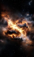 Phone Wallpaper Phone Background Glowing Fiery Nebula in Deep Space
