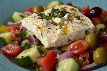 Feta Cheese Crumbles on Salad