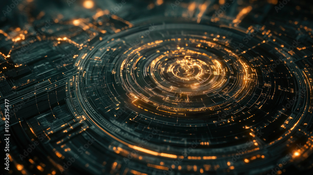 Canvas Prints background with golden circles