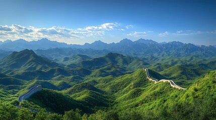 Fototapeta premium Exploring the majestic great wall china scenic view nature