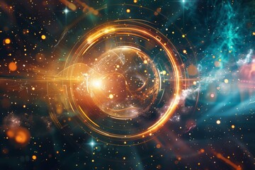 Obraz premium Futuristic cosmic energy portal in space