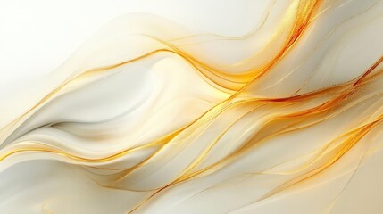 Obraz premium Abstract strokes in warm Chardonnay tones, flowing lines, soft gold and yellow, modern art feel