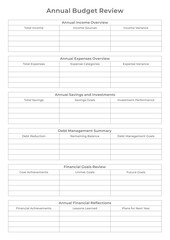 Obraz premium Budget Planner Pages and Planner Sheets Design Template for daily, weekly, monthly and annually Budget organizing routines and personal goals