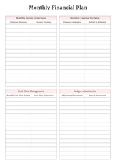 Budget Planner Pages and Planner Sheets Design Template for daily, weekly, monthly and annually Budget organizing routines and personal goals