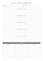 Marketing Planning Page Planner Sheets for Efficiently Organizing, Tracking, and Managing Marketing Activities, Campaigns, Strategies, Goals, and Performance Across Multiple Channels and Platforms Pag