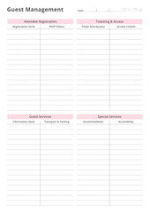 Event Planner Planning Pages for Organizing, Scheduling, Budgeting, Guest Lists, Task Management, and Timelines for Successful Events, Parties, Weddings, and Conferences Easy Printable Templates